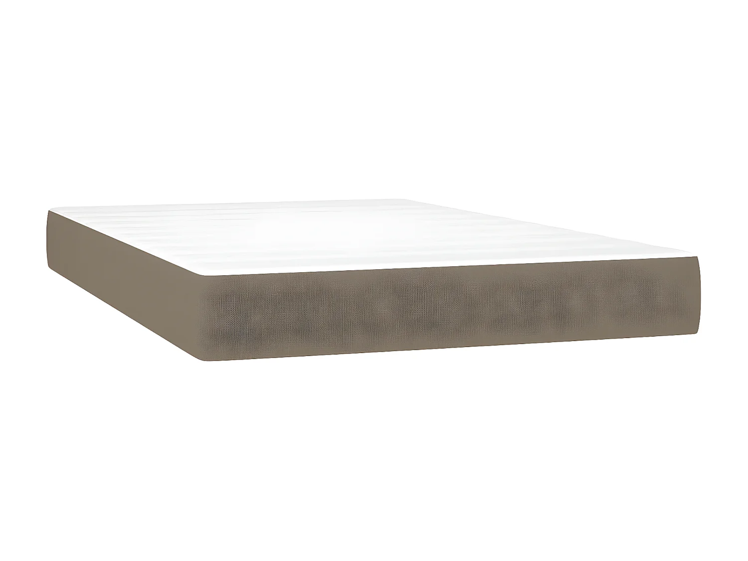 Cama box spring con colchón tela gris taupe 120x200 cm