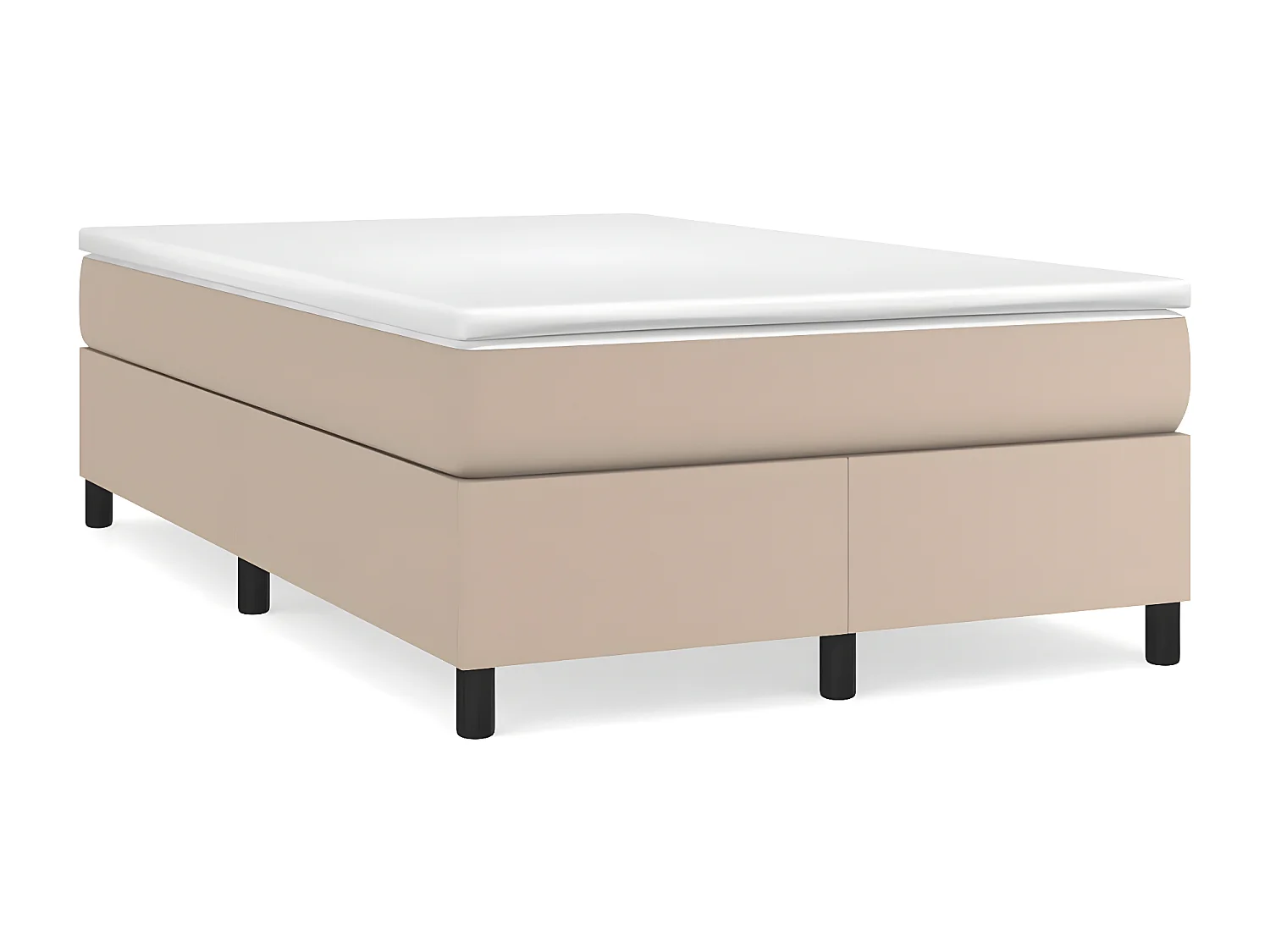 Cama com molas/colchão 120x200 cm couro artificial cappuccino