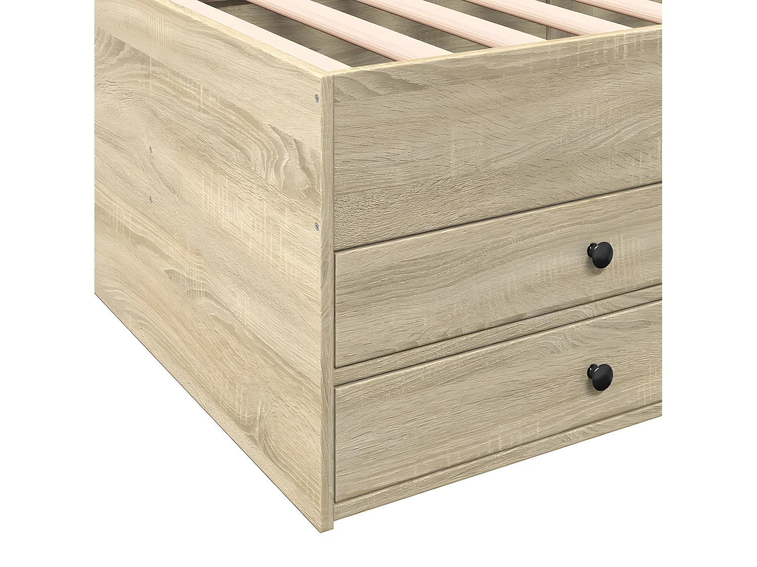 Tumbona con cajones madera ingeniería roble Sonoma 90x200 cm