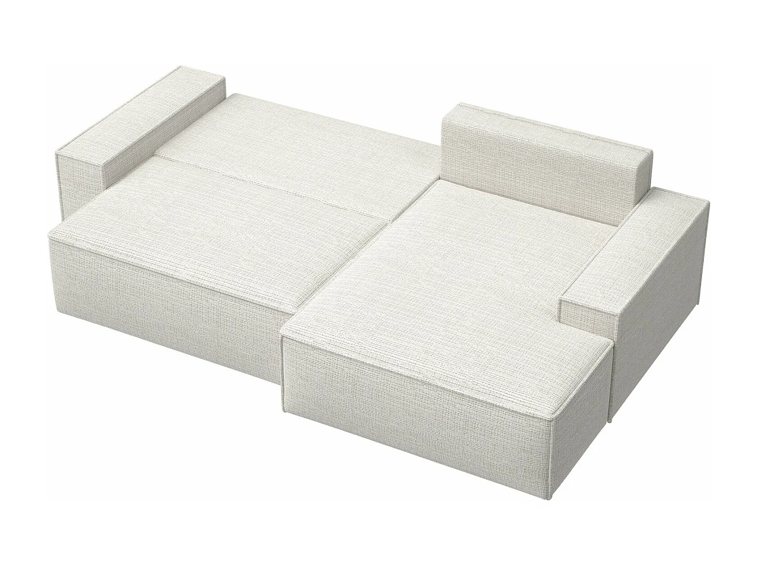 L-vormige hoekbank met slaapfunctie - chenillestof - lichtbeige - rechterkant - FARESE NIEUW