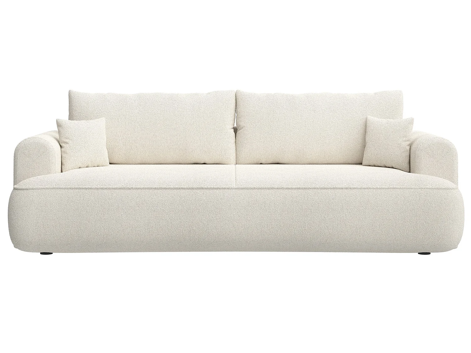 3-Sitzer Schlafsofa mit Bettkasten - Chenille-Bezug in Creme - OVO