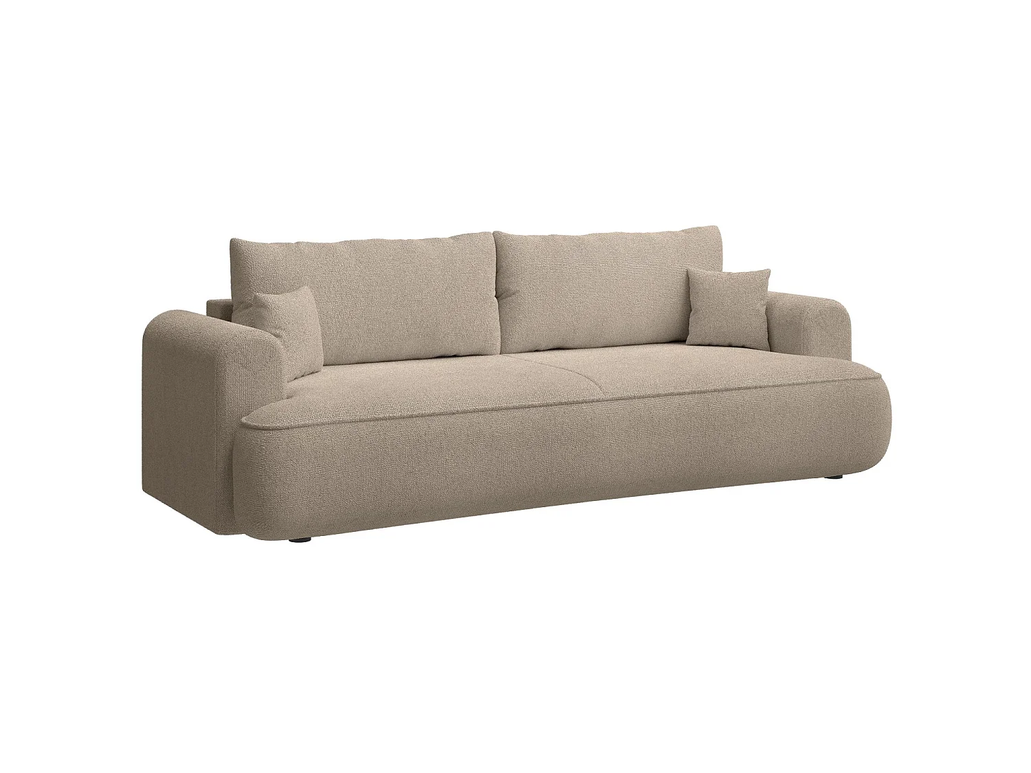 Canapé convertible trois places - tissu chenille beige - OVO