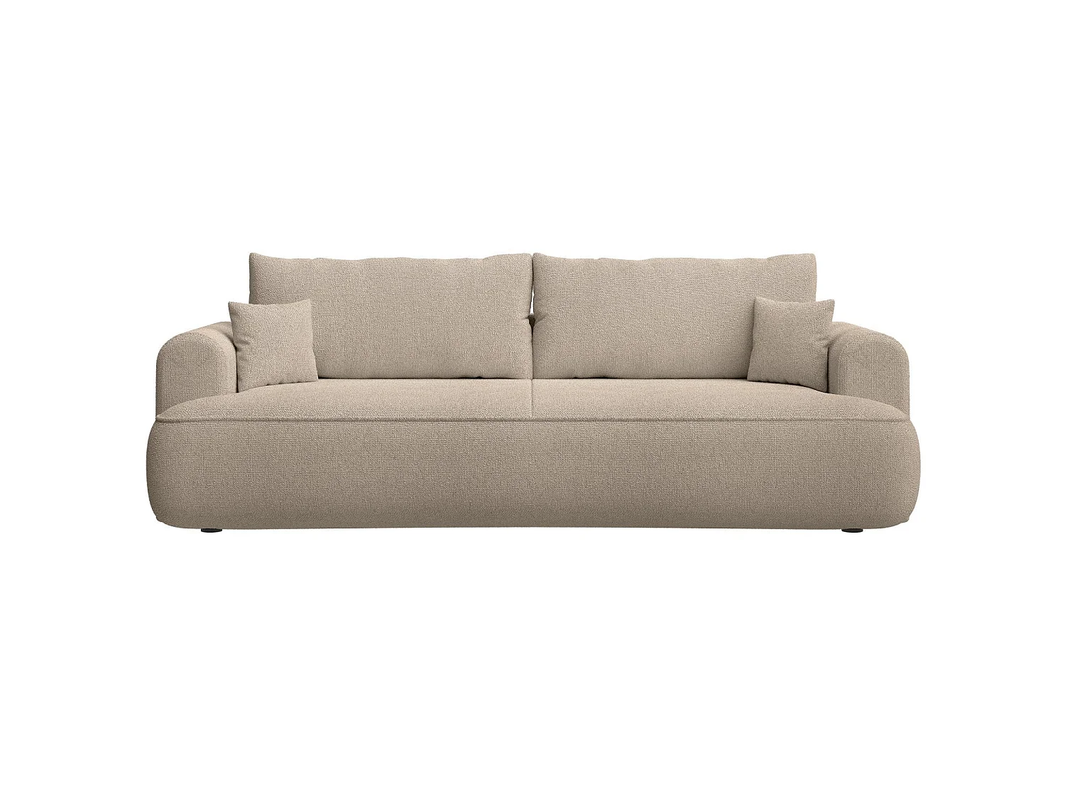 Canapé convertible trois places - tissu chenille beige - OVO