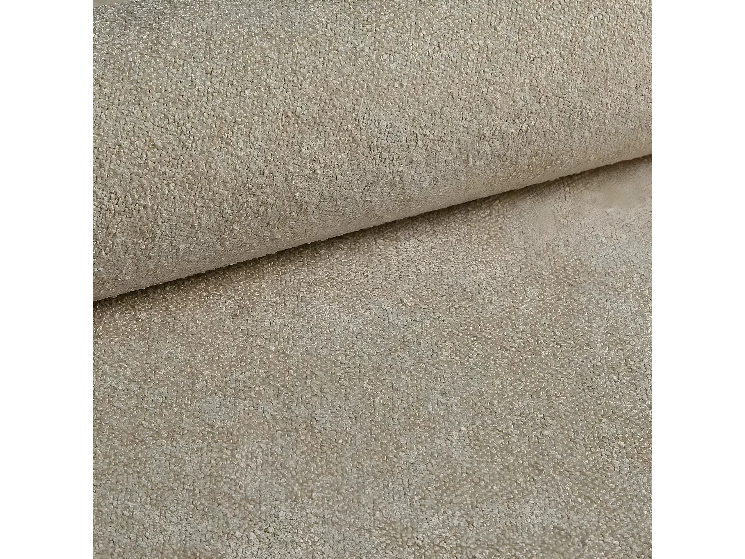 Canapé convertible trois places - tissu chenille beige clair - OVO
