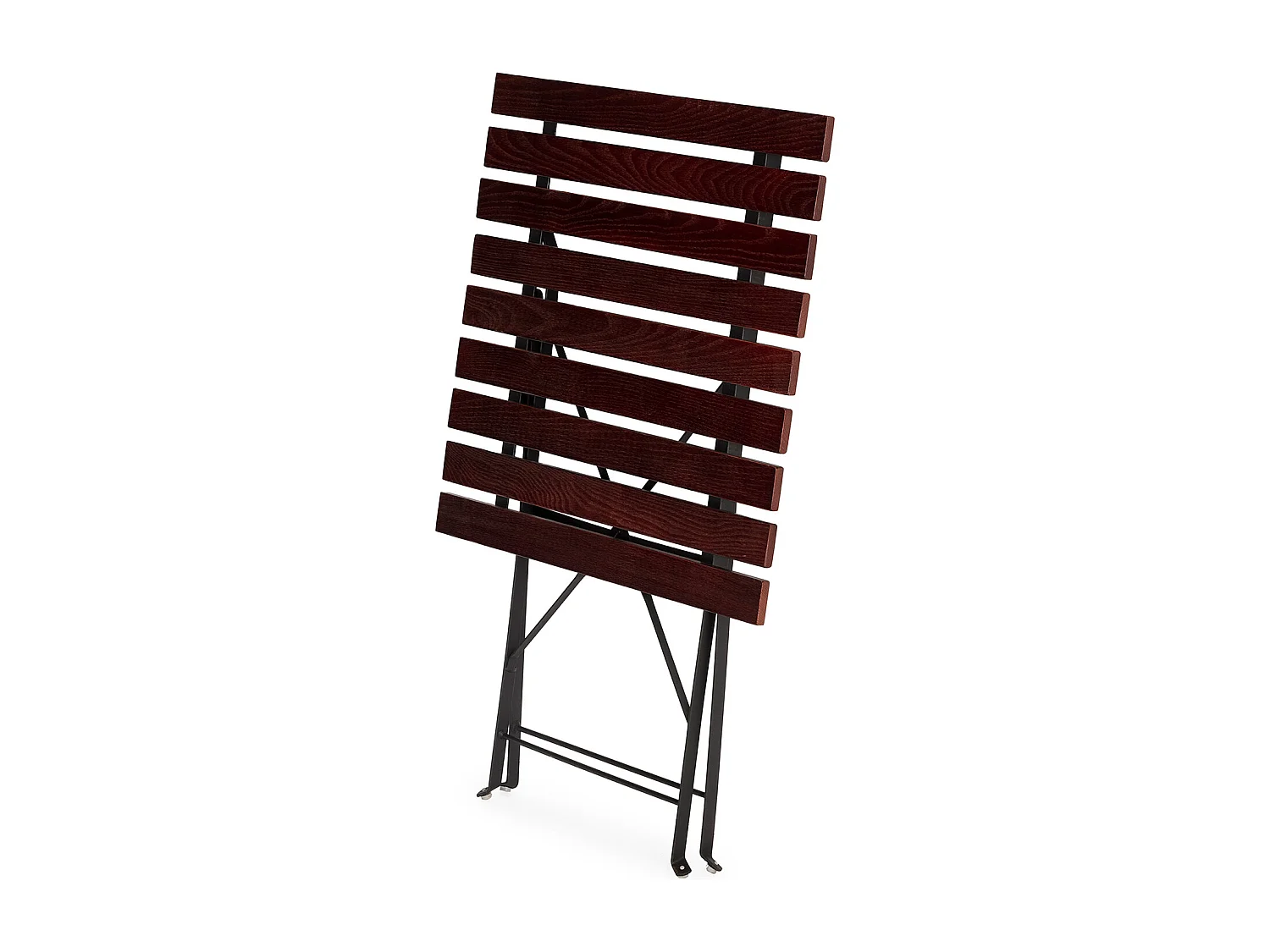 Tavolo da giardino pieghevole Agata in legno e metallo nero