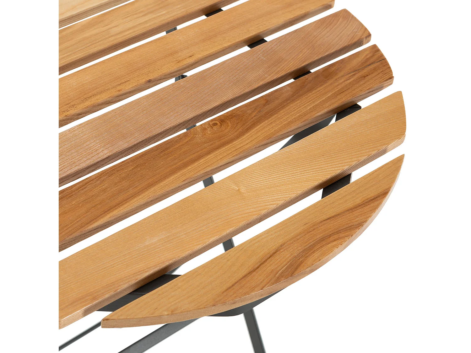 Mesa de Jardín Plegable Ambar de Madera y Metal Negro