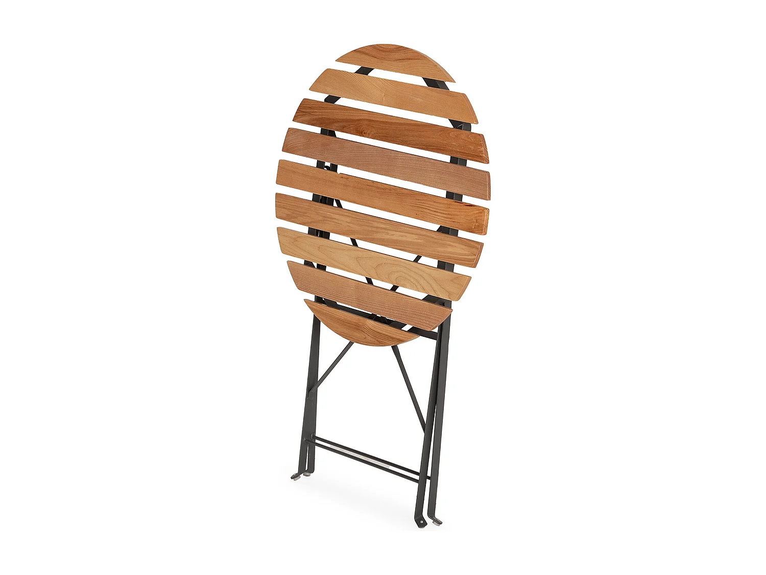 Mesa de Jardín Plegable Ambar de Madera y Metal Negro