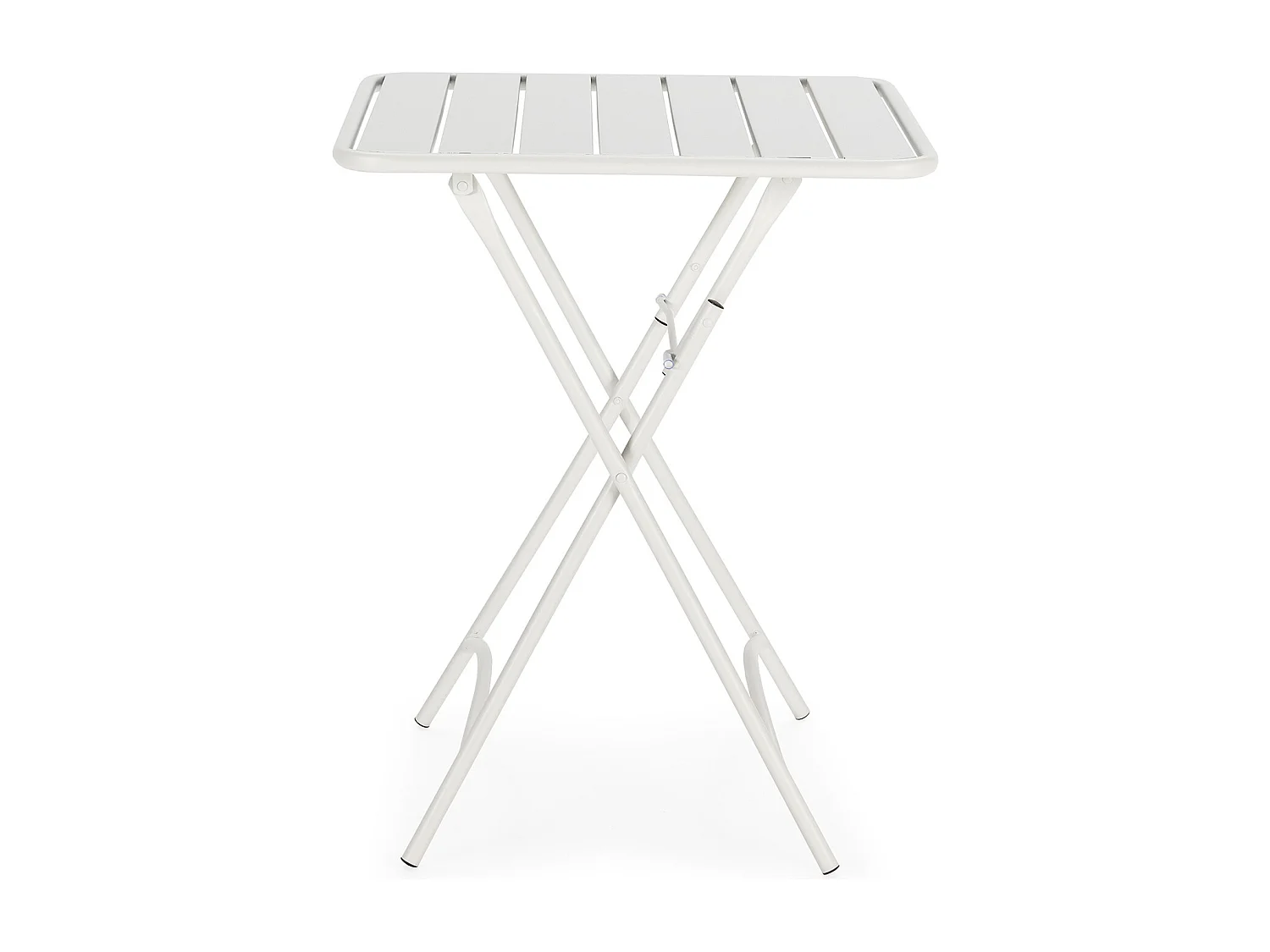 Mesa de Jardín Plegable Perla de Metal en Blanco
