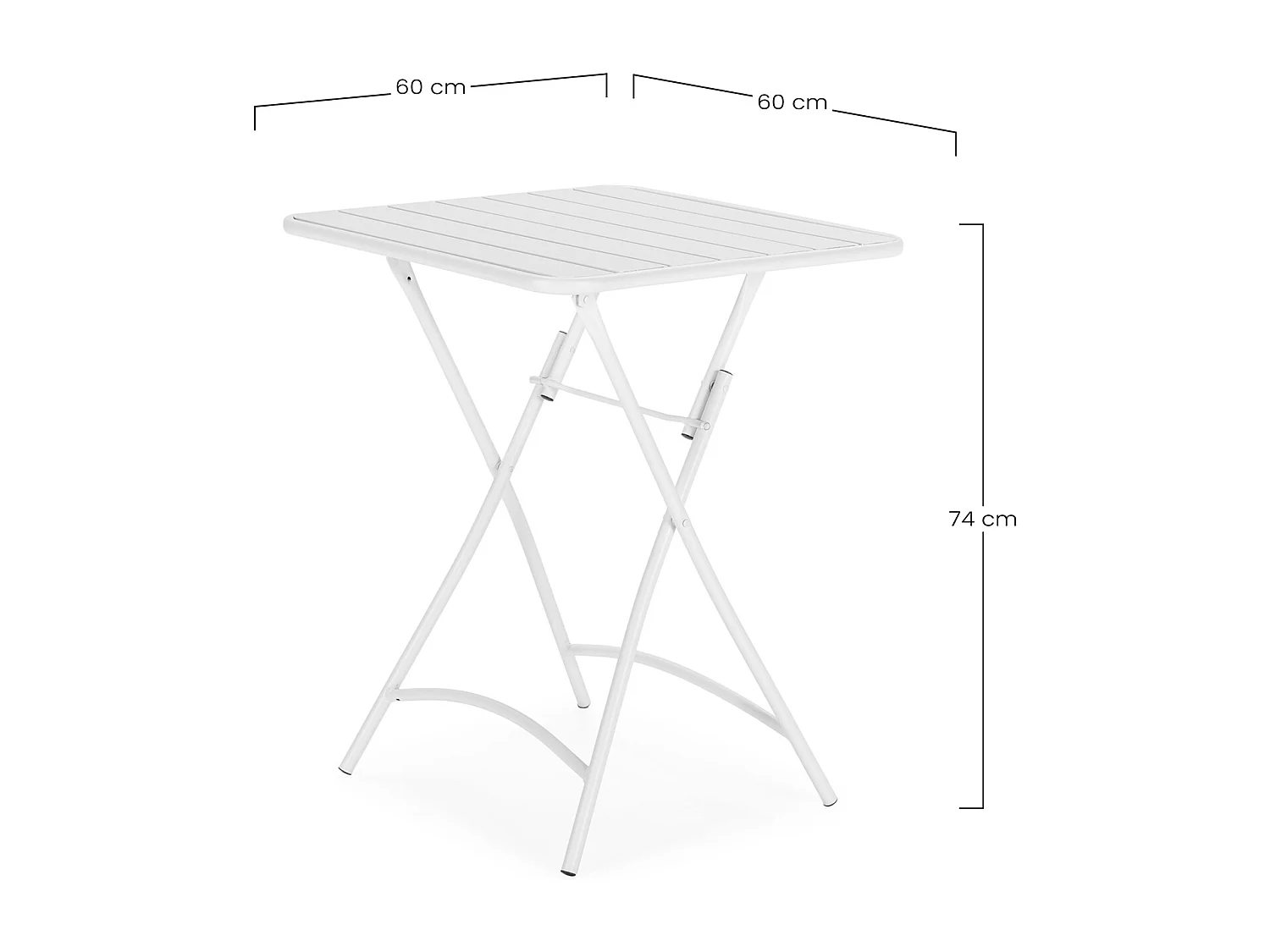 Mesa de Jardín Plegable Perla de Metal en Blanco