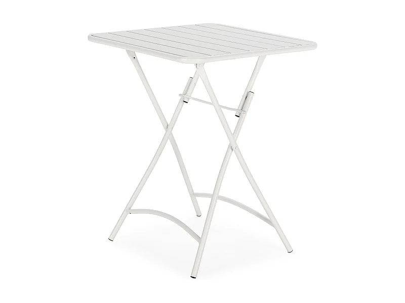 Table de jardin pliante Perla en métal blanc