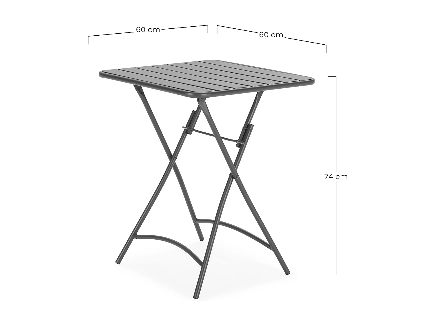 Tavolo da giardino pieghevole Perla in metallo nero