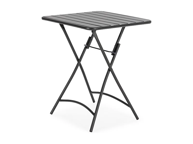 Table de jardin pliante Perla en métal noir