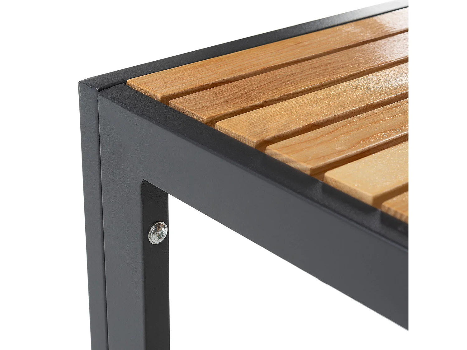 Mesa de Jardín Coral Cuadrada de Madera y Metal Negro