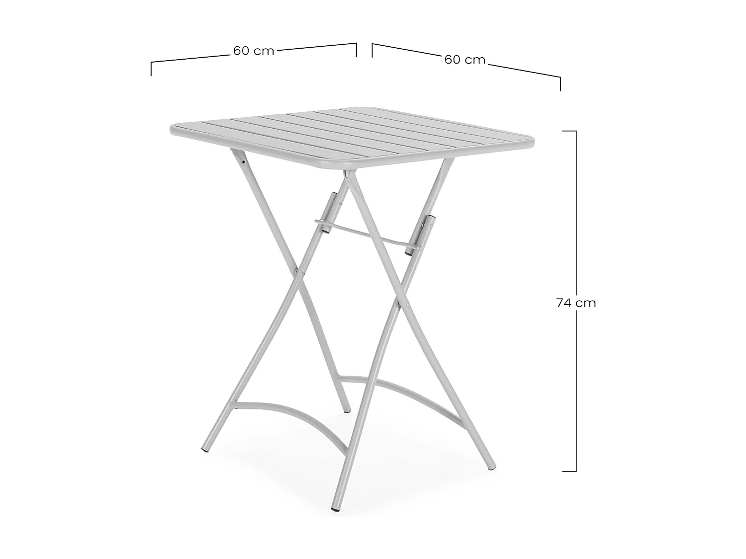 Tavolo da giardino pieghevole Perla in metallo grigio