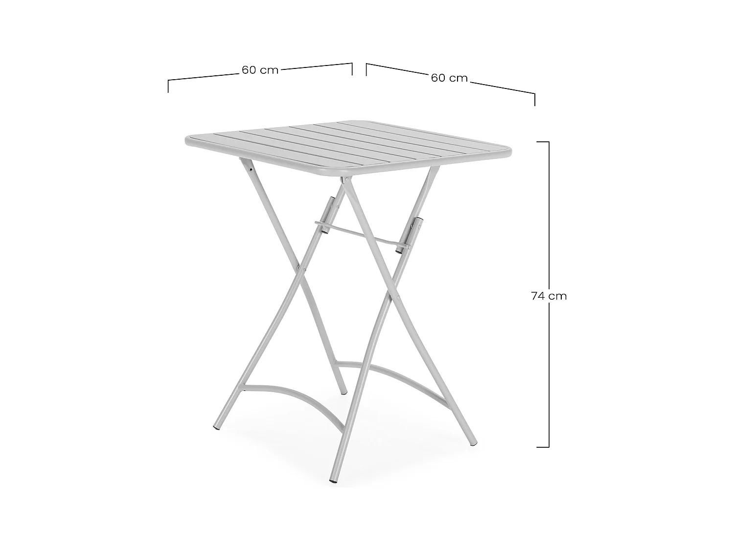 Mesa de Jardín Plegable Perla de Metal en Gris
