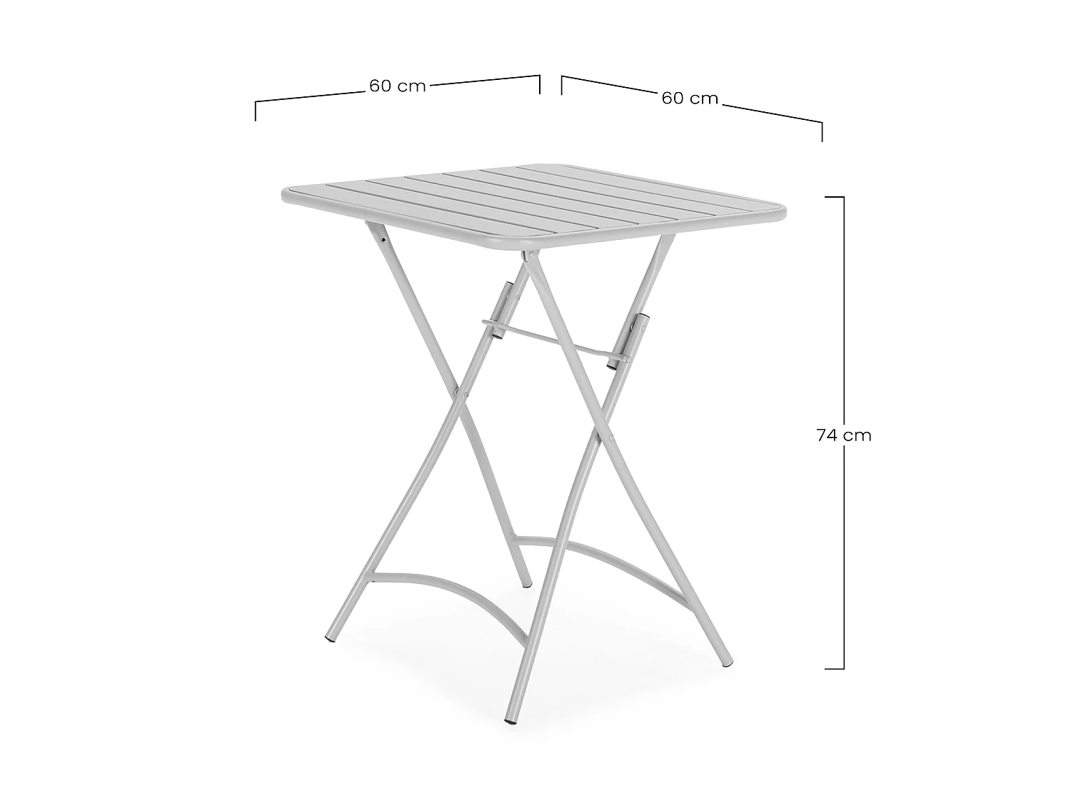 Mesa de Jardín Plegable Perla de Metal en Gris