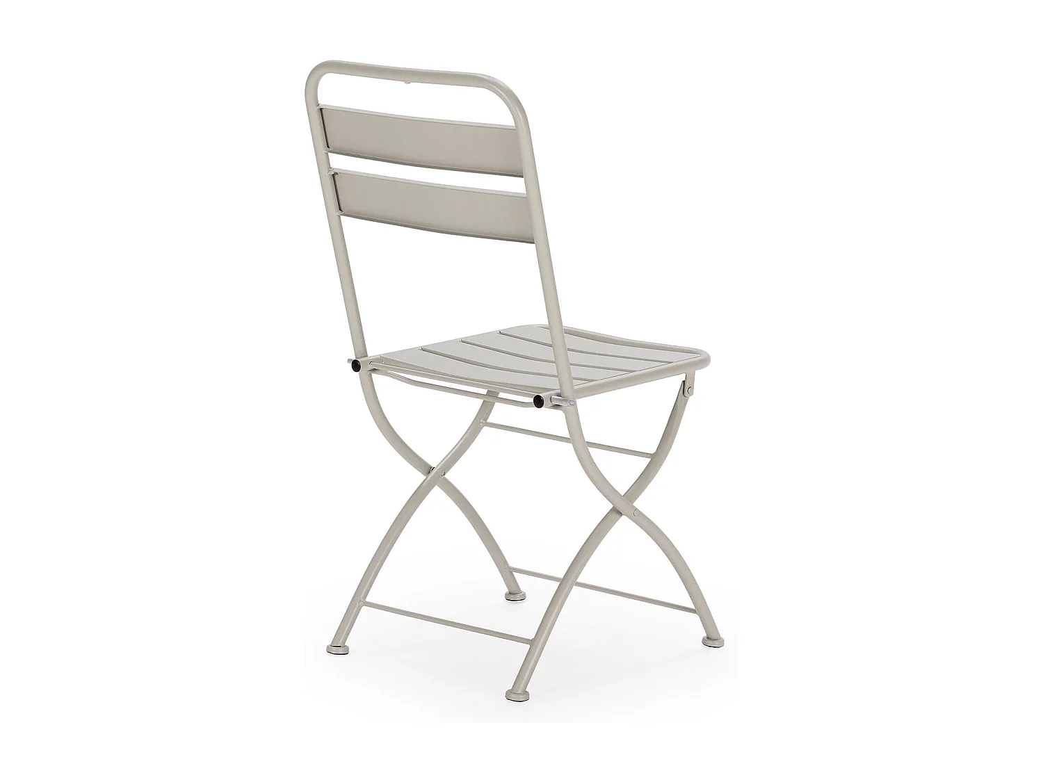 Set di 2 sedie da giardino pieghevoli Perla in metallo grigio