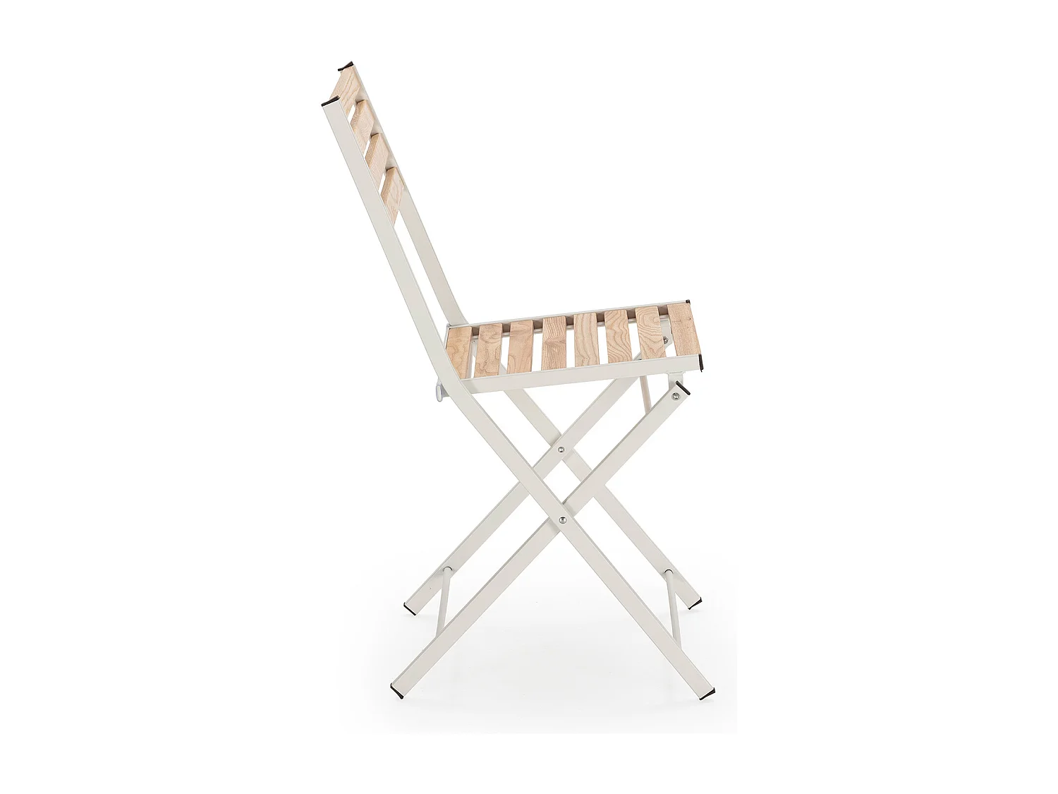 Pack 2 sillas de Jardín Plegables Ambar de Madera y Metal Blanco