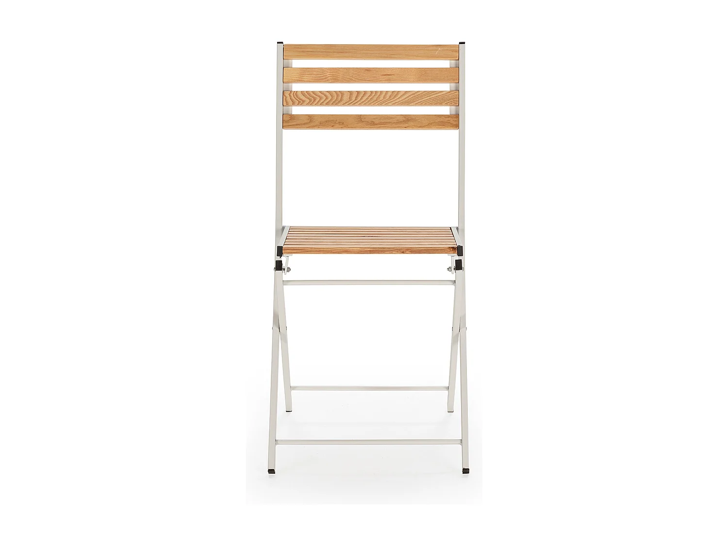 Pack de 2 chaises de jardin pliantes Ambar en bois et métal blanc