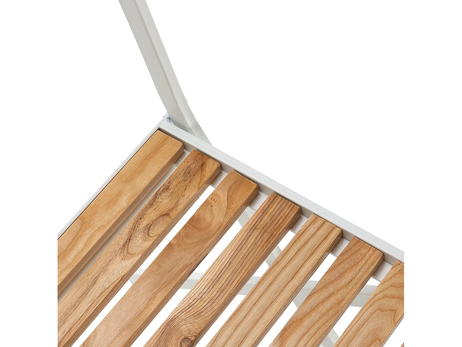 Pack de 2 chaises de jardin pliantes Ambar en bois et métal blanc