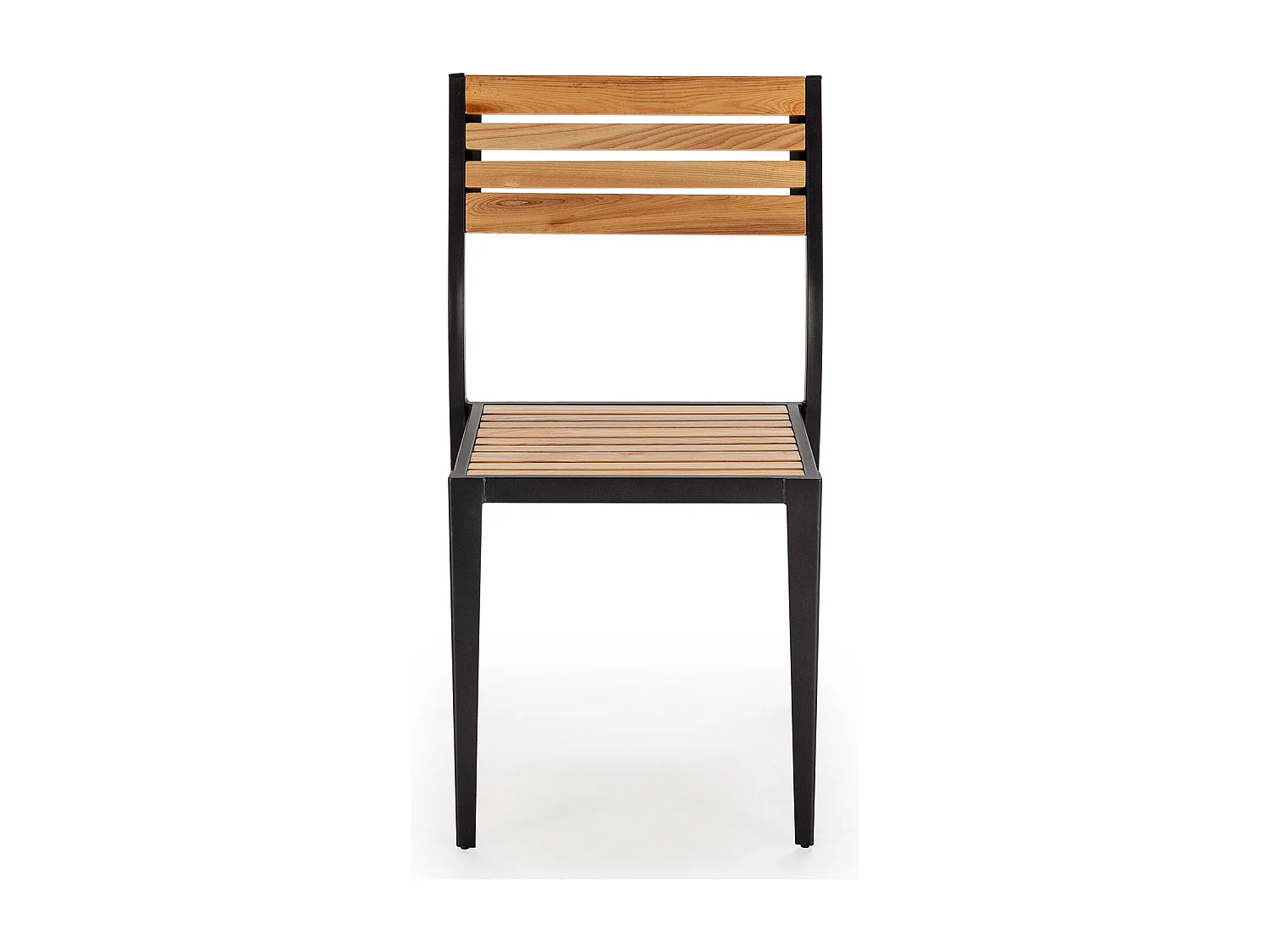 Pack 4 sillas de Jardín apilables Coral de Madera y Metal Negro