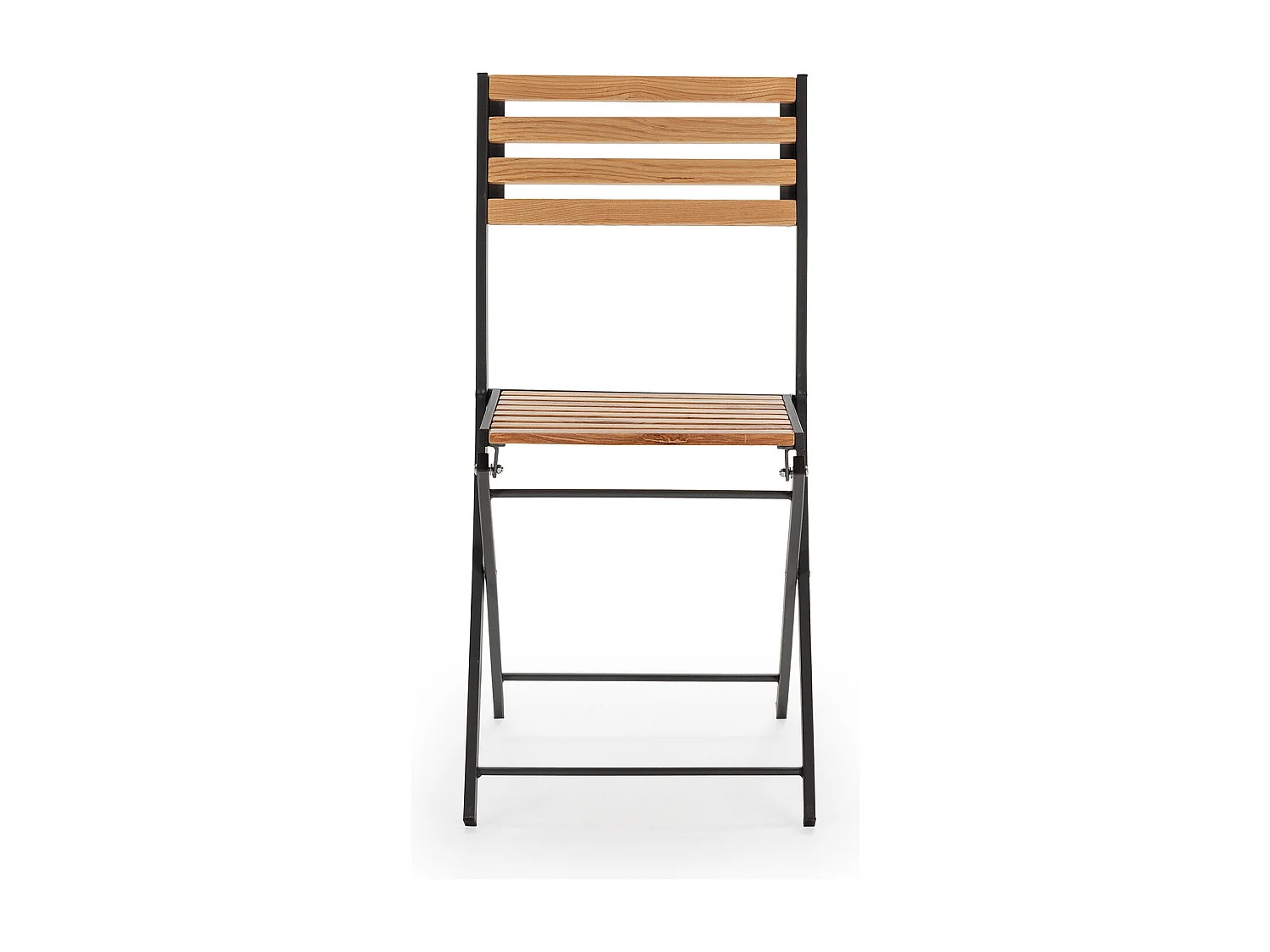 Set di 2 sedie da giardino pieghevoli Ambar in legno e metallo nero