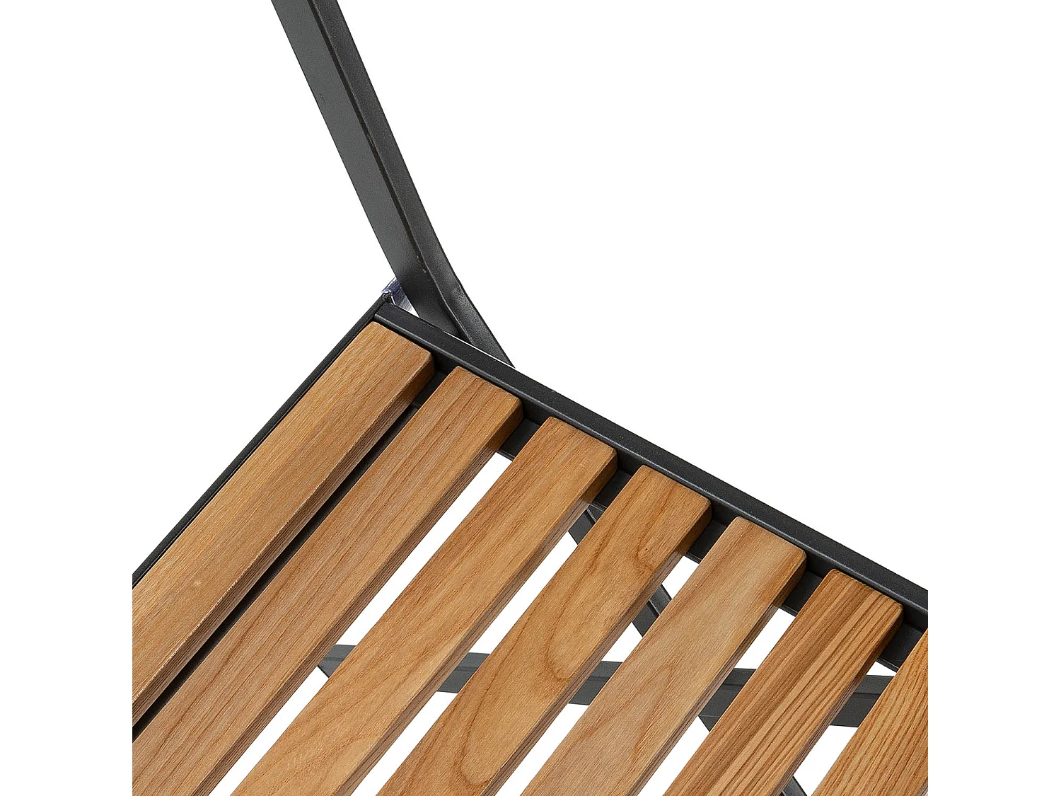 Set di 2 sedie da giardino pieghevoli Ambar in legno e metallo nero