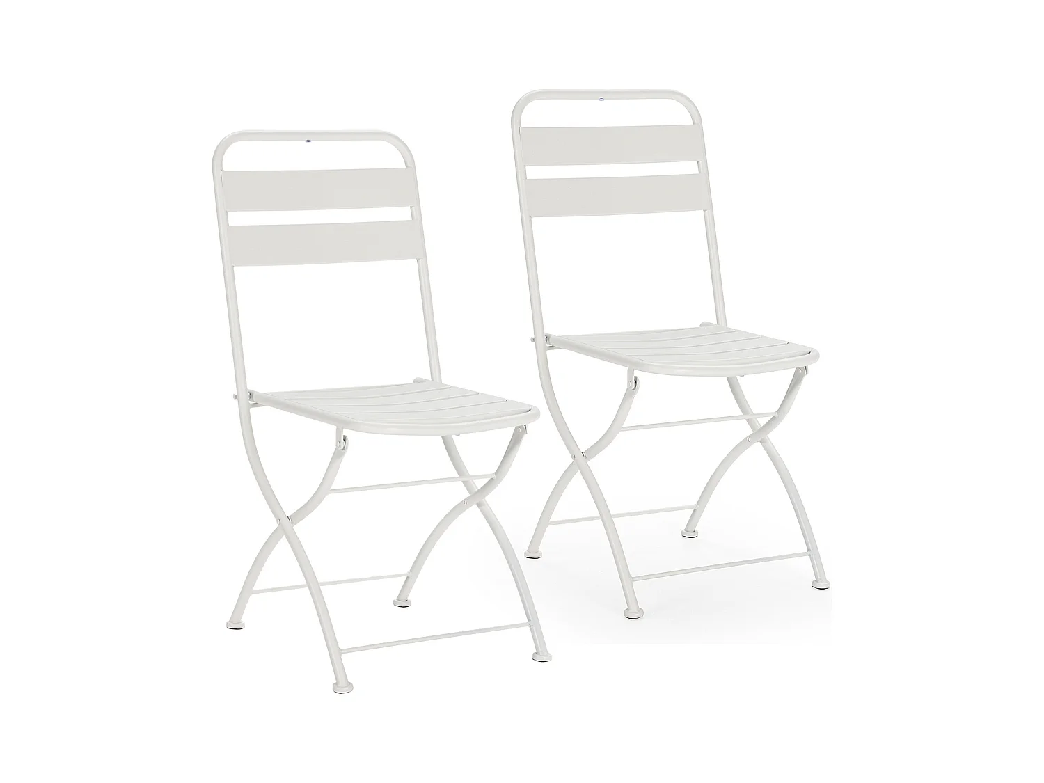 Pack de 2 chaises de jardin pliantes Perla en métal blanc