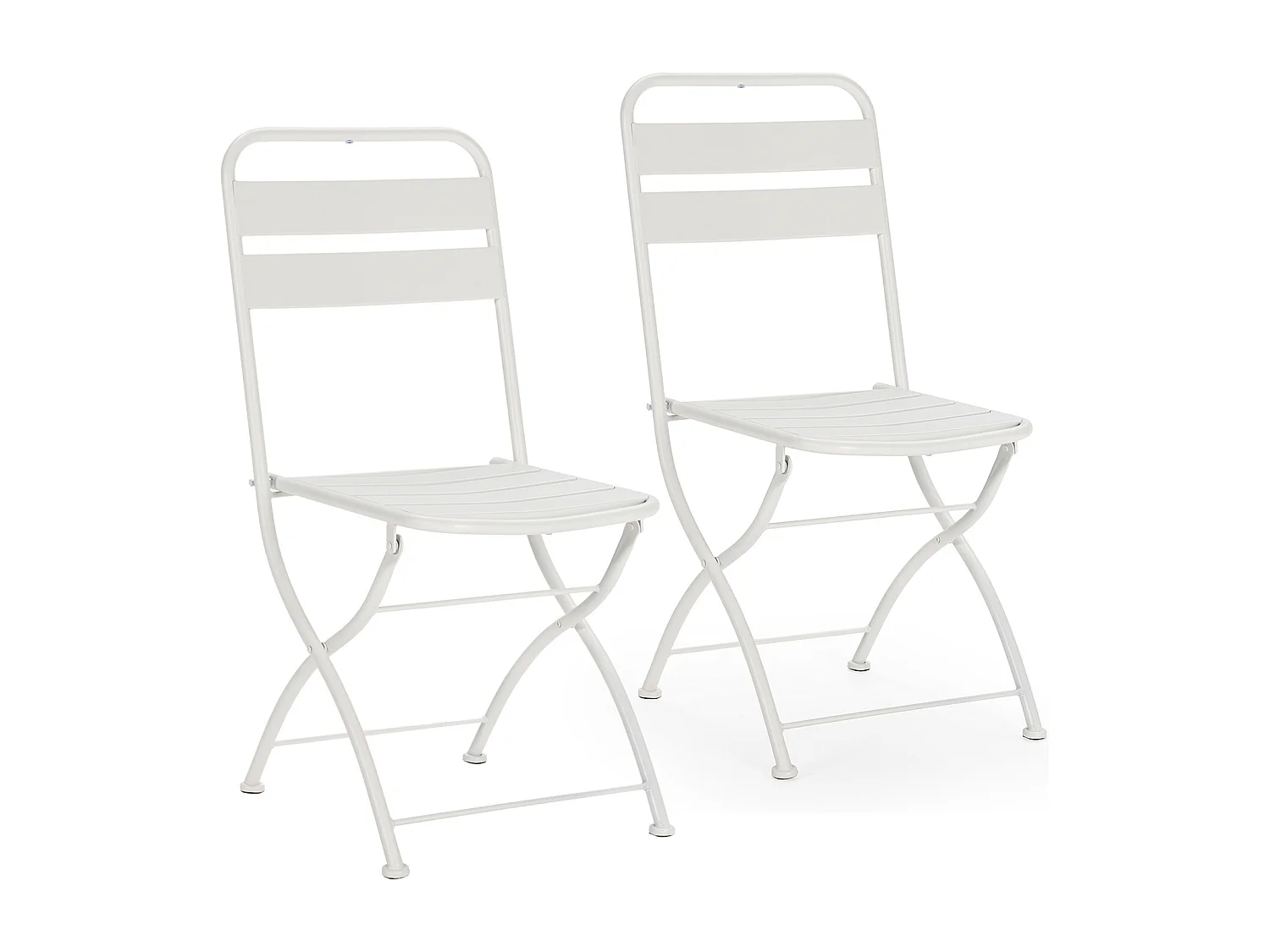 Set di 2 sedie da giardino pieghevoli Perla in metallo bianco