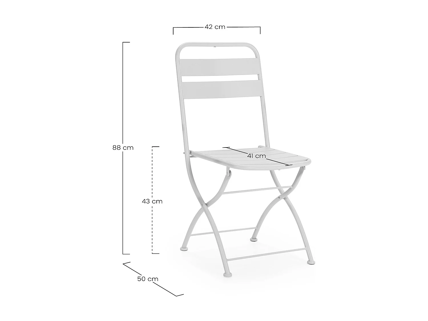 Set di 2 sedie da giardino pieghevoli Perla in metallo verde
