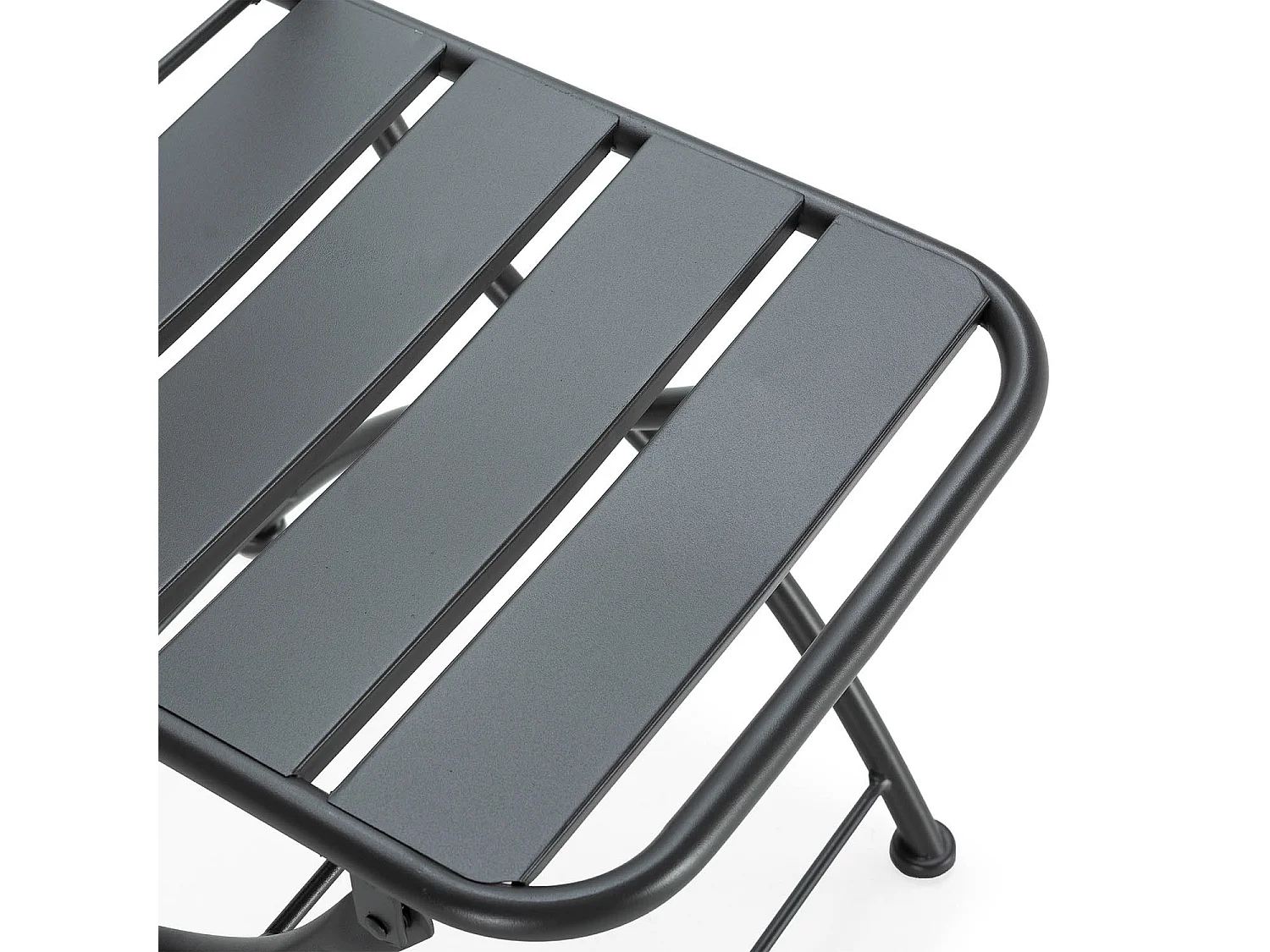 Set di 2 sedie da giardino pieghevoli Perla in metallo nero