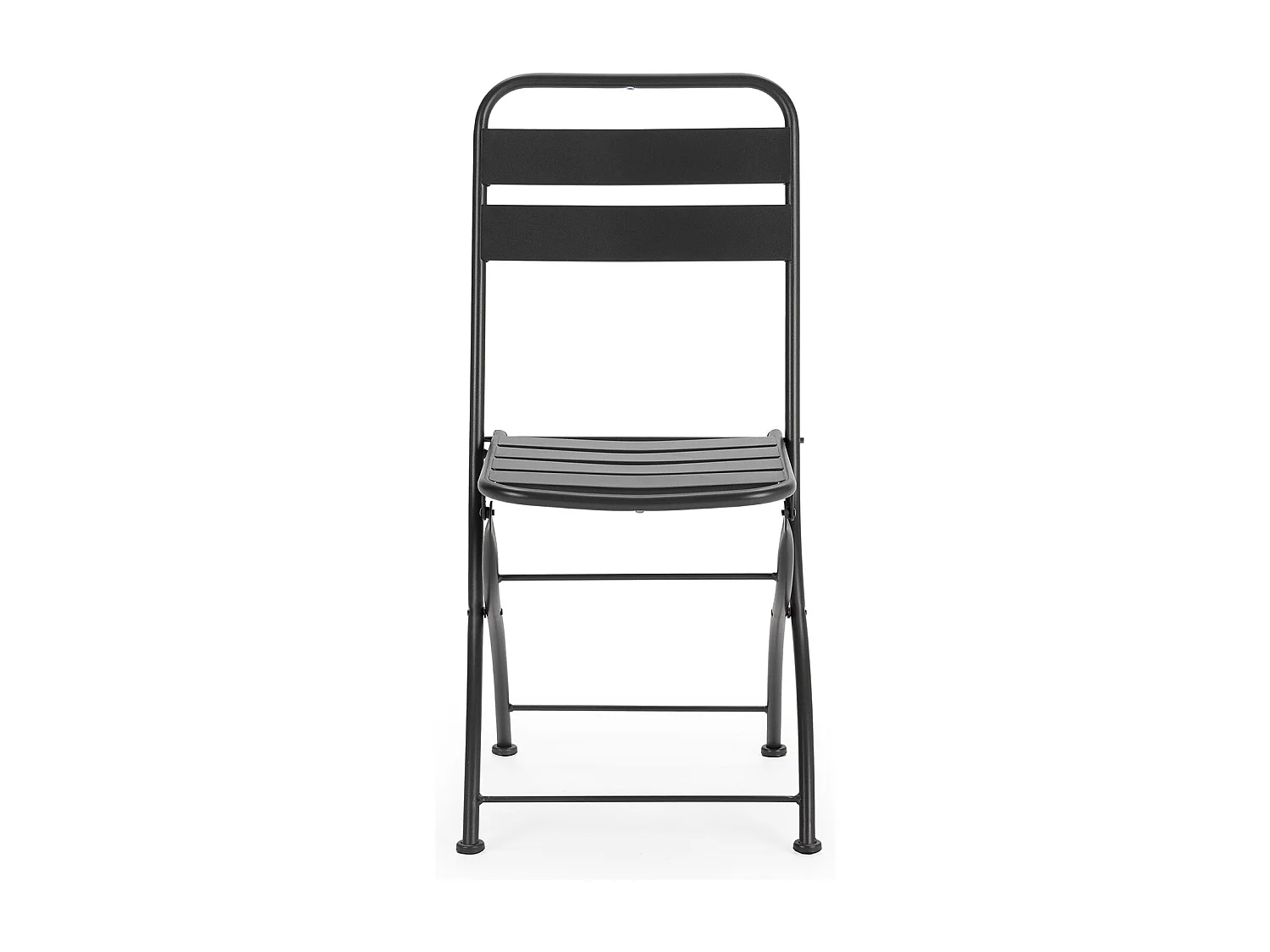 Pack de 2 chaises de jardin pliantes Perla en métal noir