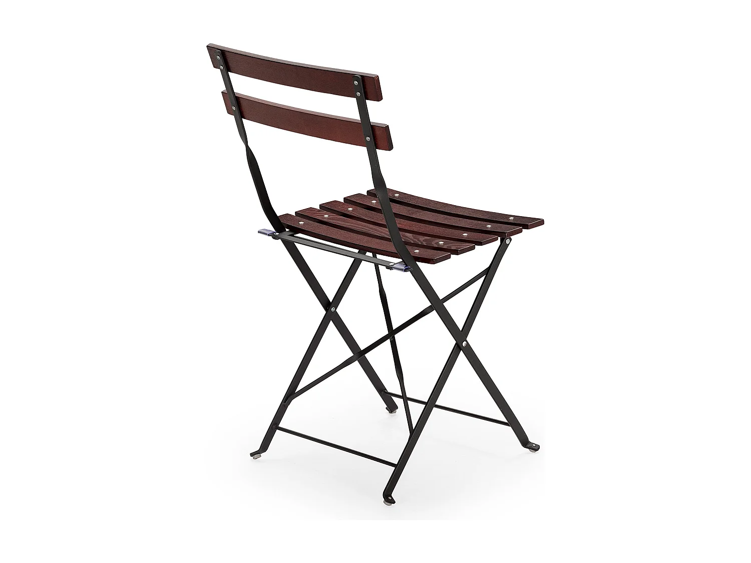 Set di 2 sedie da giardino pieghevoli Agata in legno e metallo nero