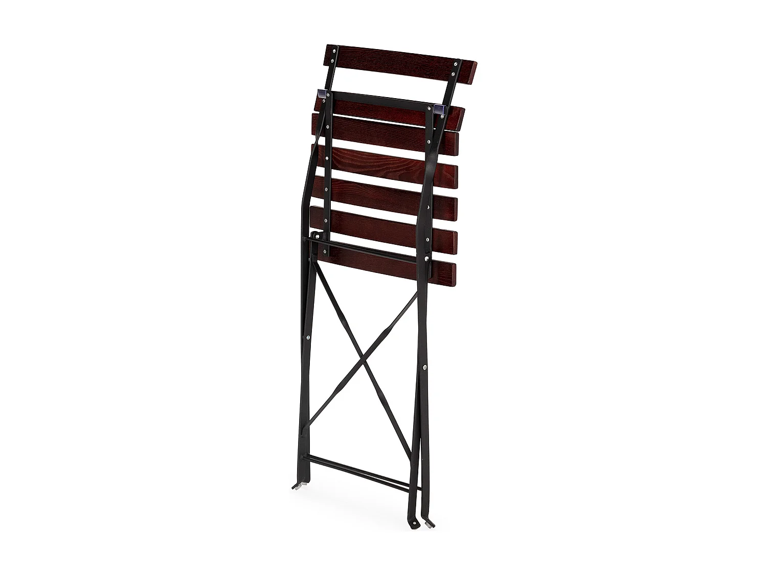 Set di 2 sedie da giardino pieghevoli Agata in legno e metallo nero