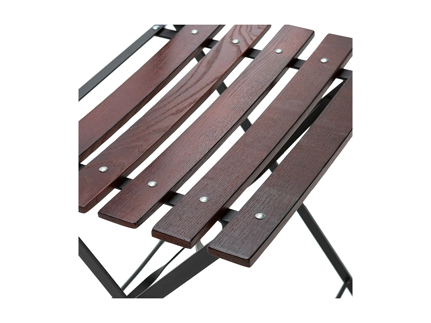 Set di 2 sedie da giardino pieghevoli Agata in legno e metallo nero