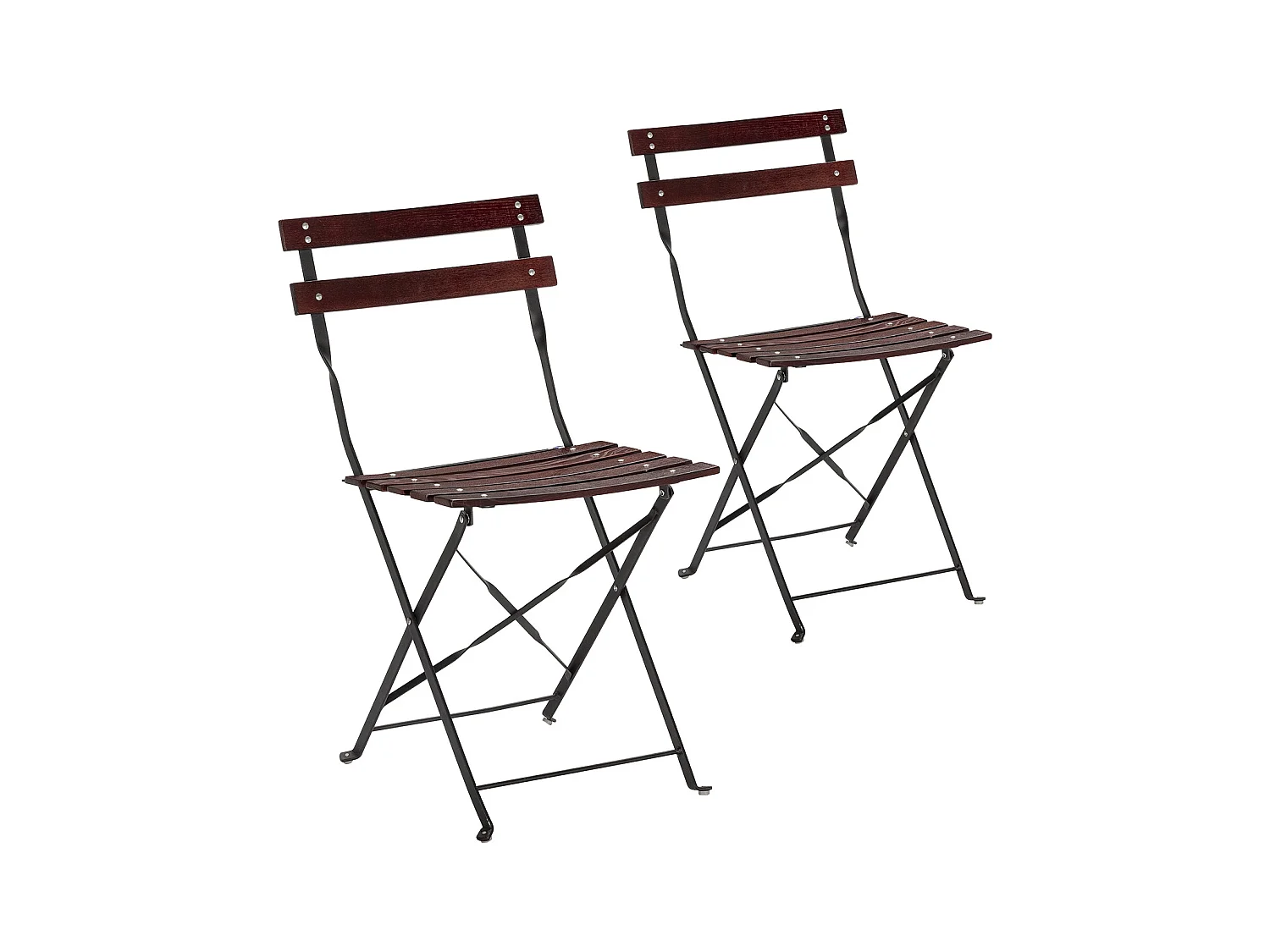 Conjunto Muebles de Jardín Agata 3 Piezas Negro, Mesa y 2 sillas