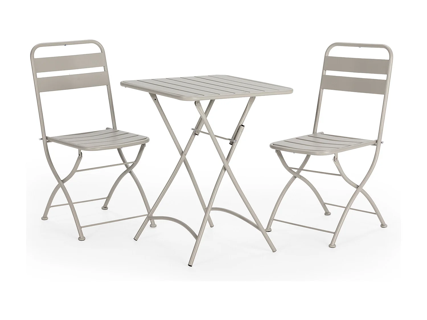 Conjunto Muebles de Jardín Perla 3 Piezas Gris, Mesa y 2 sillas