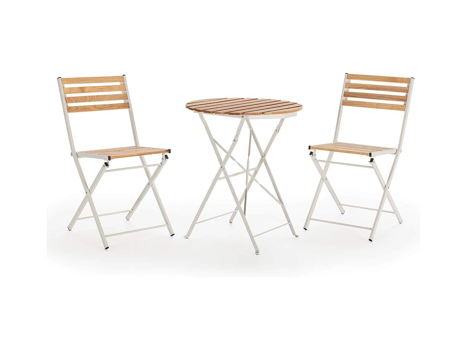 Conjunto Muebles de Jardín Ambar 3 Piezas Blanco, Mesa y 2 sillas