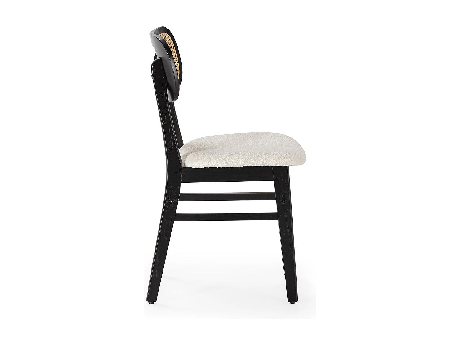 Pack 2 sillas Boira Negro con Tela Borreguito y ratán sintético