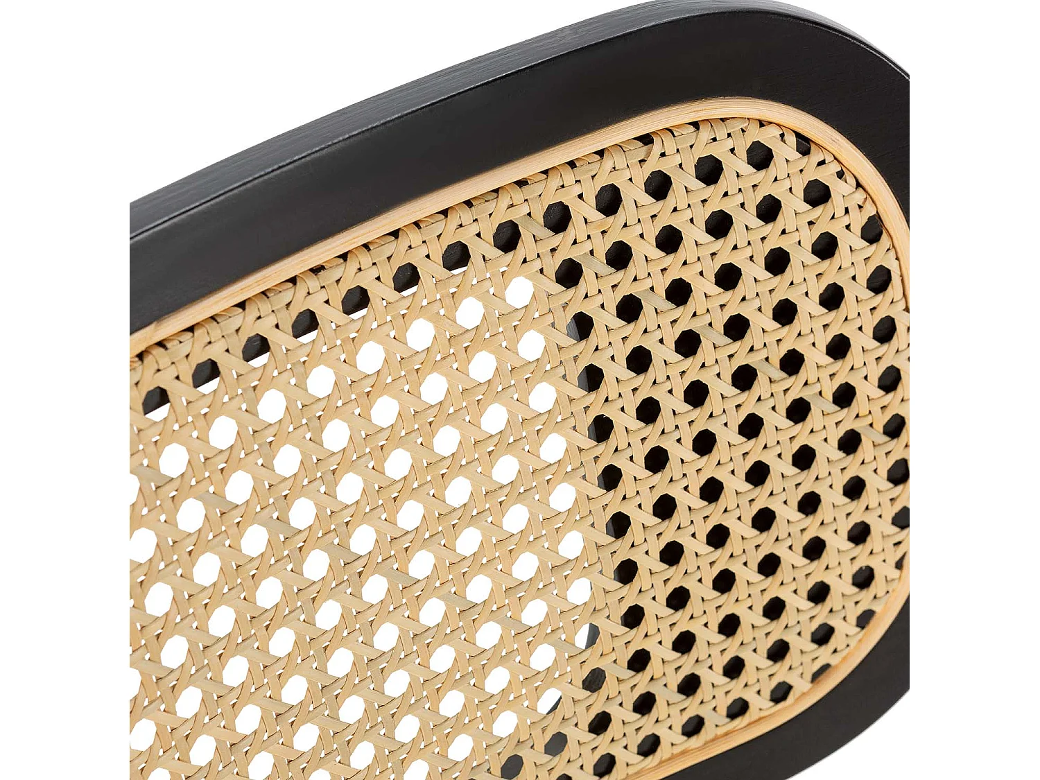 Pack 2 sillas Boira Negro con Tela Borreguito y ratán sintético