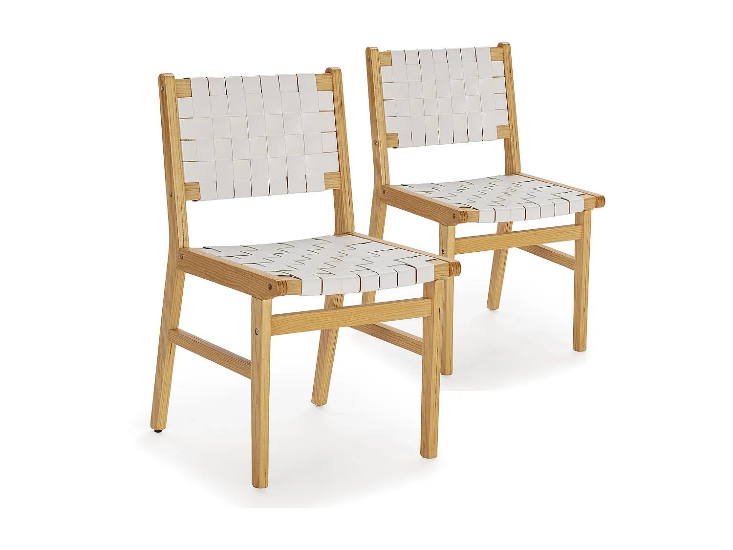 Set di 2 sedie Kurt Bianco con pelle riciclata