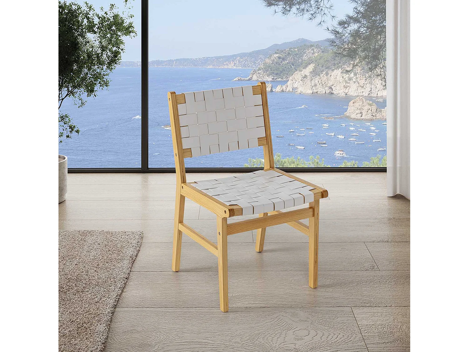 Set di 2 sedie Kurt Bianco con pelle riciclata