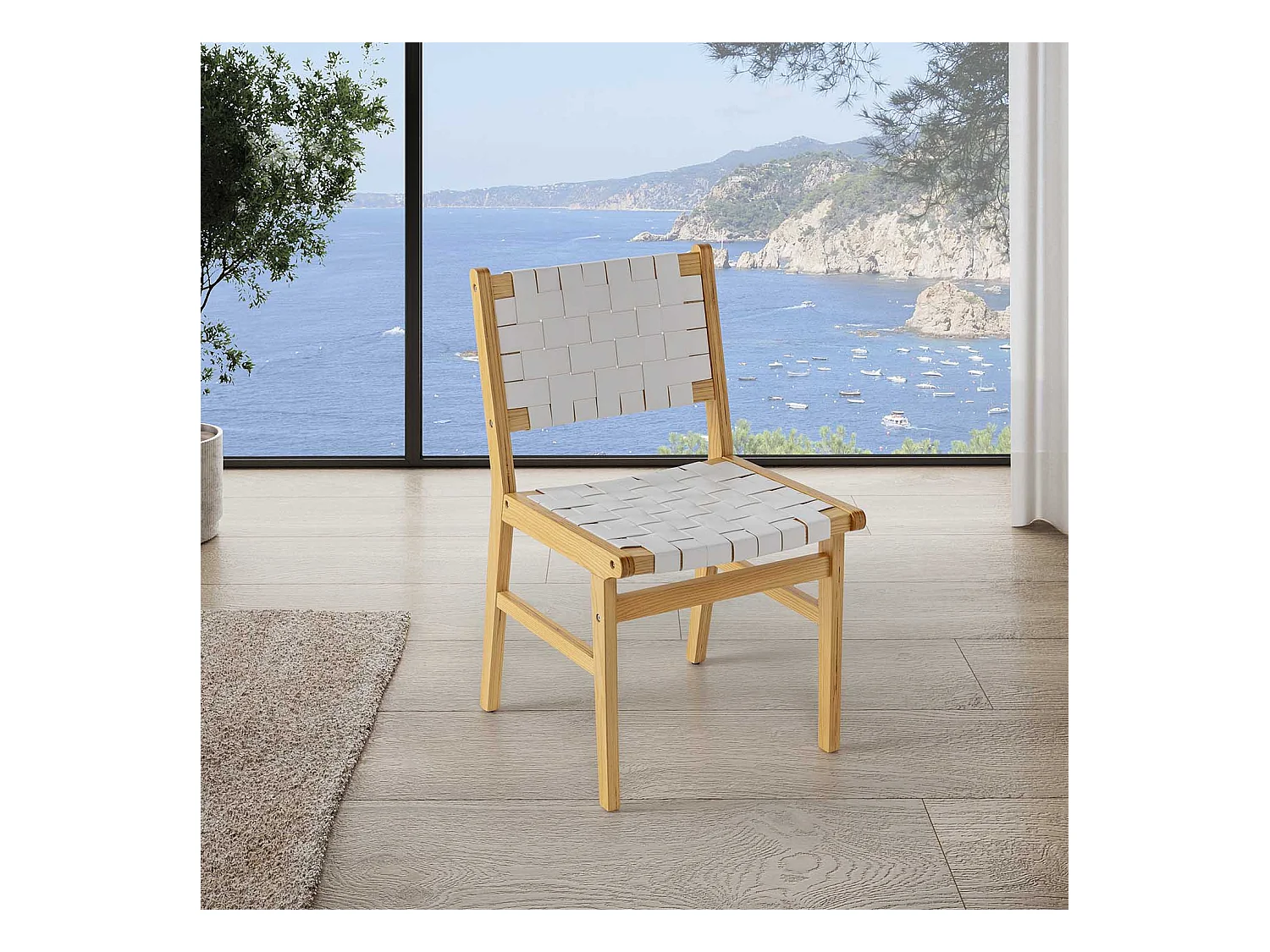 Stuhl-set 2 Kurt Weiß mit recyceltem Leder