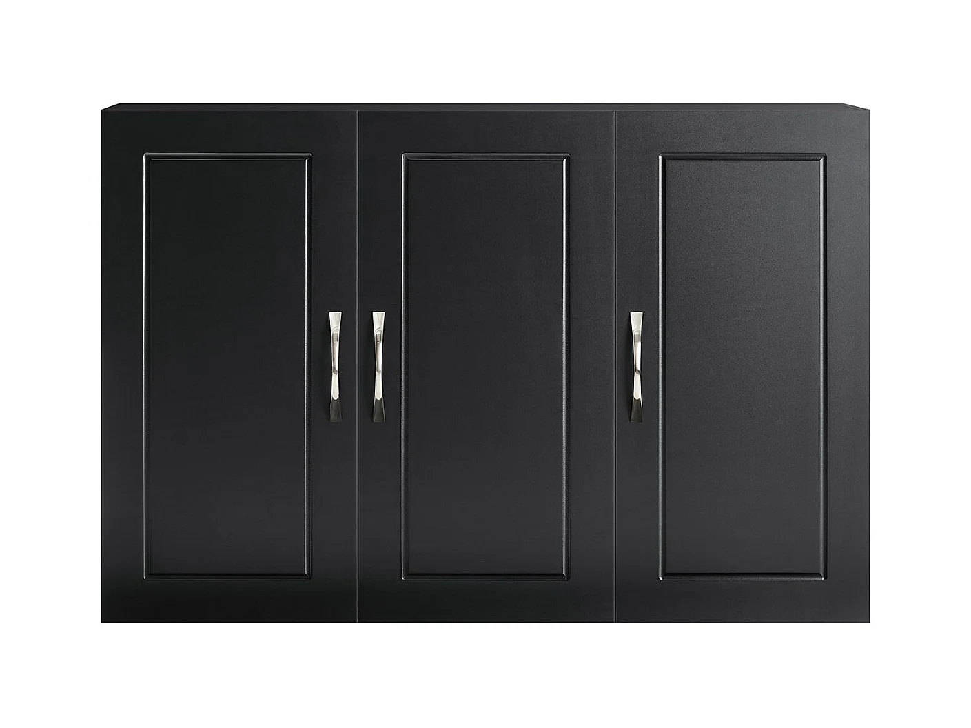 SoBuy Armoire Murale de Salle de Bain, Placard de Rangement, Meuble de Rangement Suspendu, Meuble Haut avec 3 Portes, 90x30x60 cm, Noir, FRG231-L-SCH