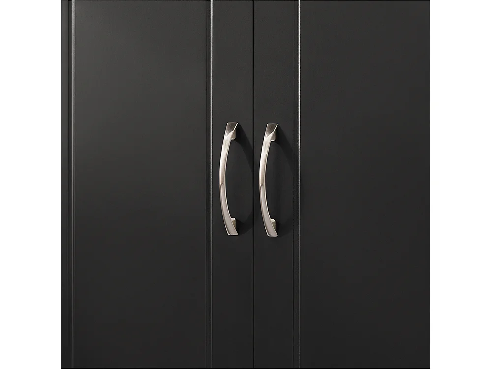 SoBuy Armoire Murale de Salle de Bain, Placard de Rangement, Meuble de Rangement Suspendu, Meuble Haut avec 3 Portes, 90x30x60 cm, Noir, FRG231-L-SCH