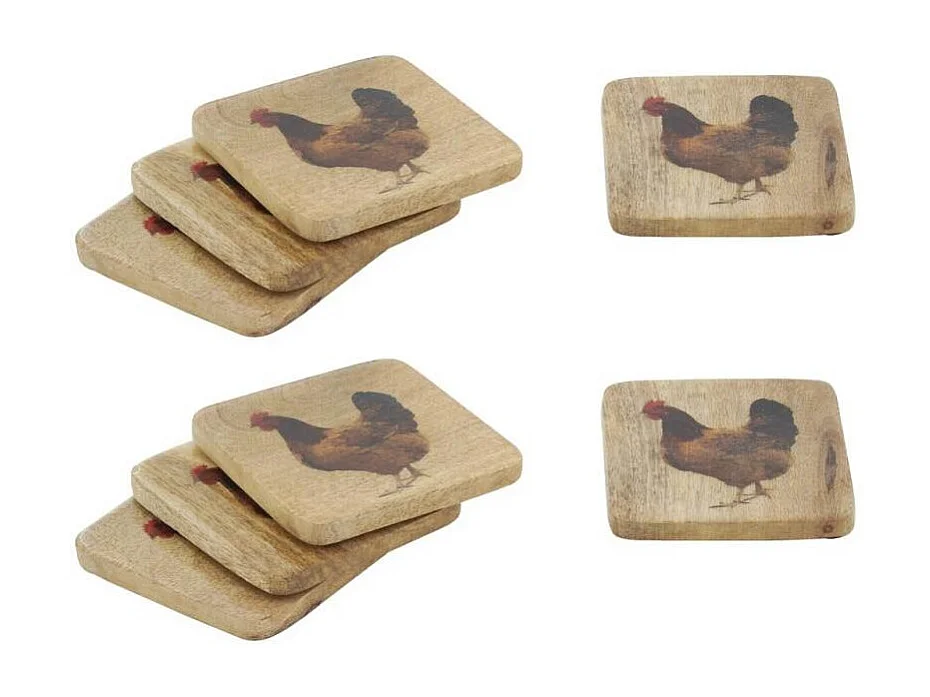 Dessous de verres en manguier Lot de 8