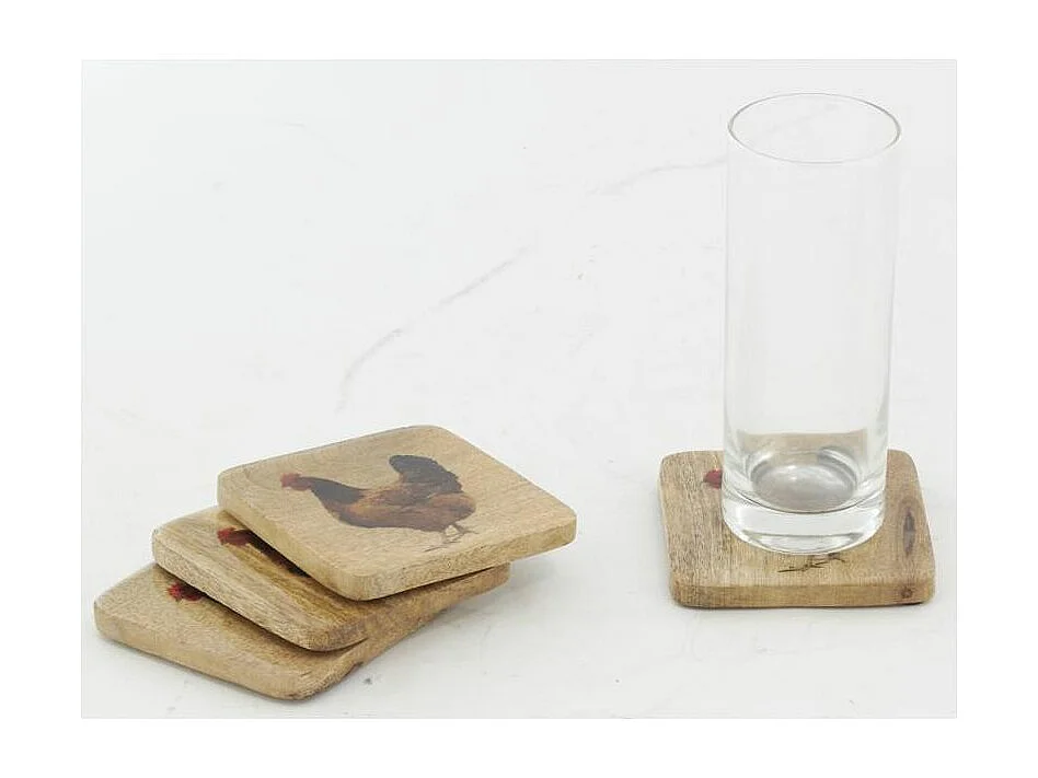 Dessous de verres en manguier Lot de 8