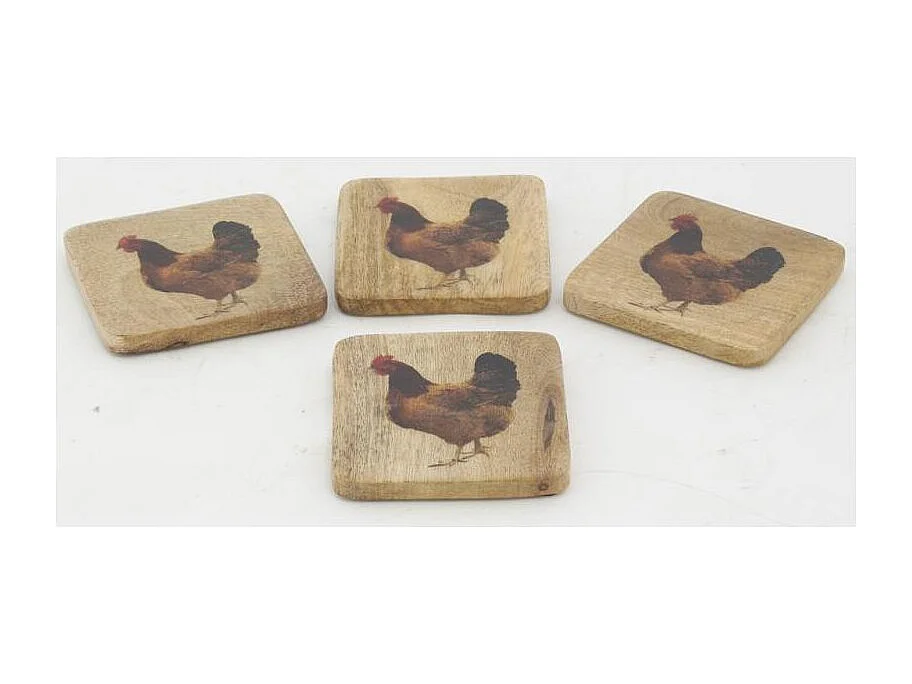 Dessous de verres en manguier Lot de 8