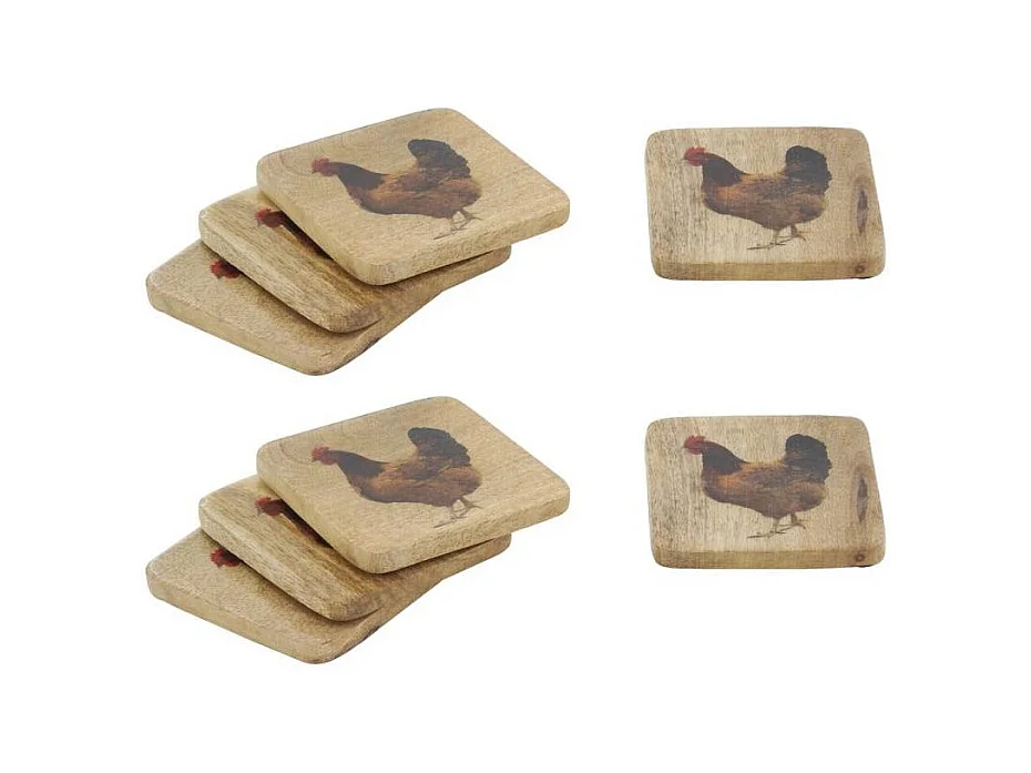 Dessous de verres en manguier Lot de 8