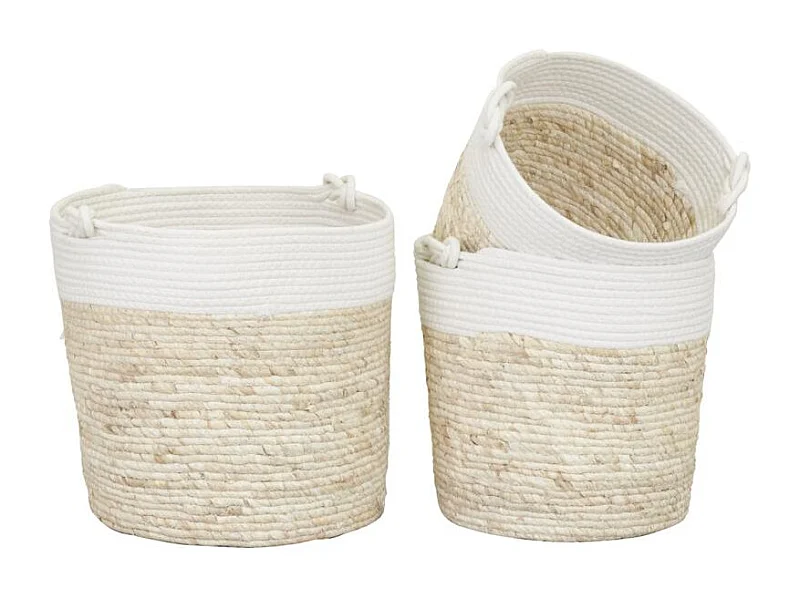 Corbeilles en maïs et coton (lot de 3)